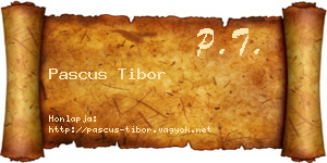Pascus Tibor névjegykártya
